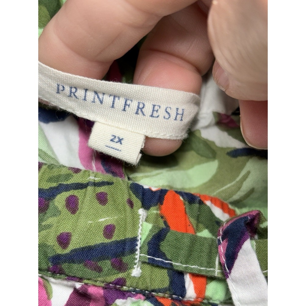Printfresh Organic Cotton Long Pajama Set "Eat Your Asparagus " Womens 2X EUC - Picture 11 of 15